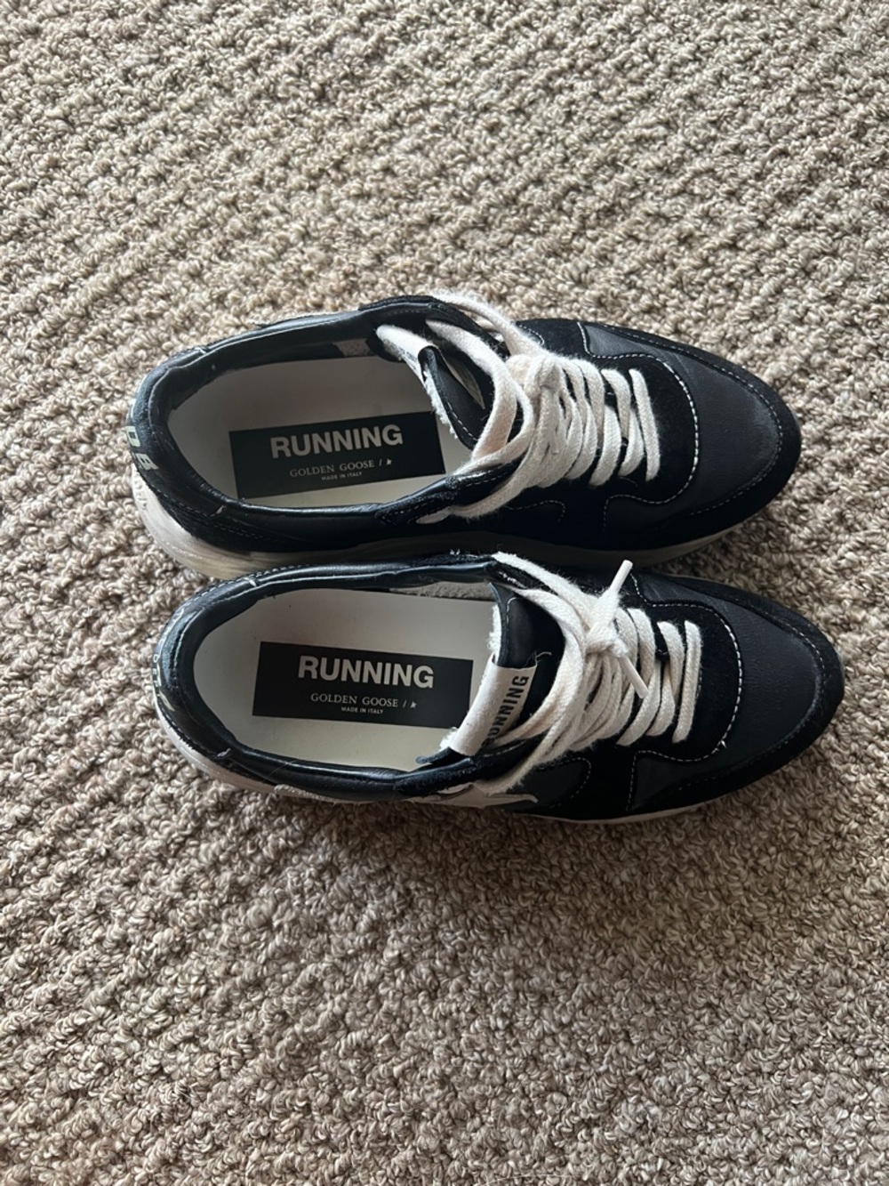 Golden Goose Running Black and White Star Sneakers - Picture 3 of 4